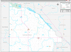 Lac qui ParleCounty, MN Wall Map Premium Style 2026